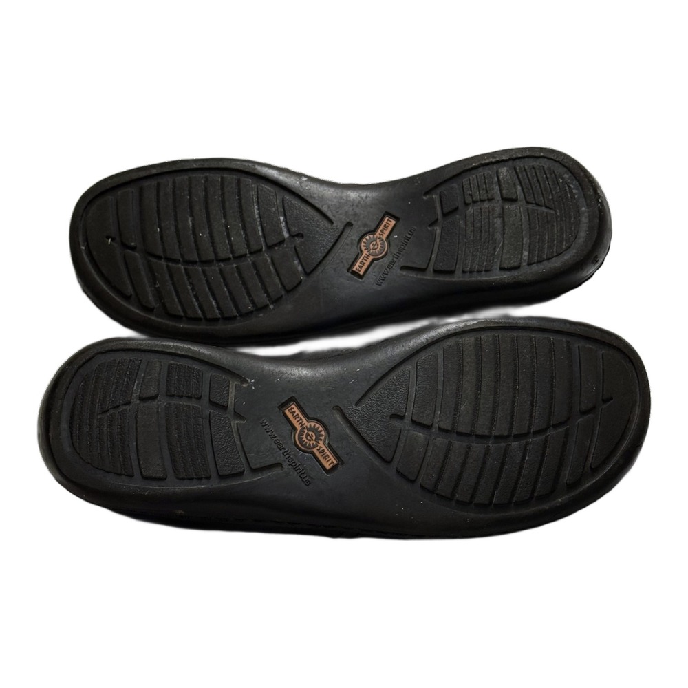 Earth Spirit Ellie Black Leather Ruched Clogs Mules Size 11 - Picture 9 of 9